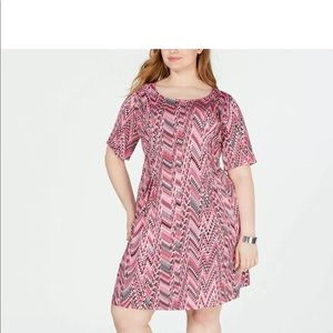 New NY Collection Size 2XP Pink Printed Dress